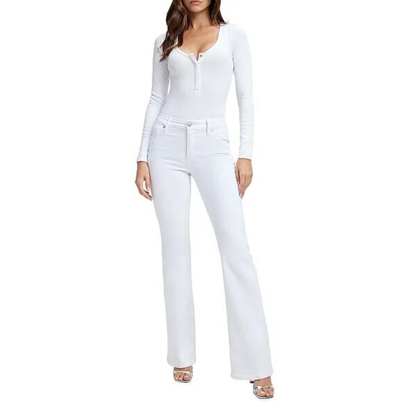 Good American Good Classic High-Rise Boot-Cut Jeans - Picture 3 of 13